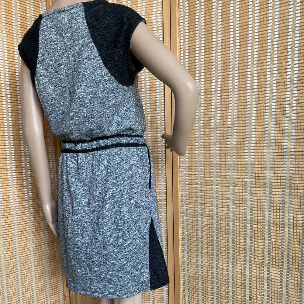 Tommy Hilfiger Athluxe XS Gray Black Heather Dress Cap Sleeves Ties Pockets - Picture 6 of 15